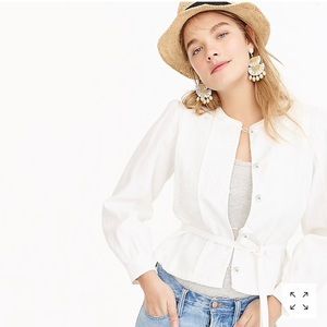 JCrew Linen Embroidered Jacket